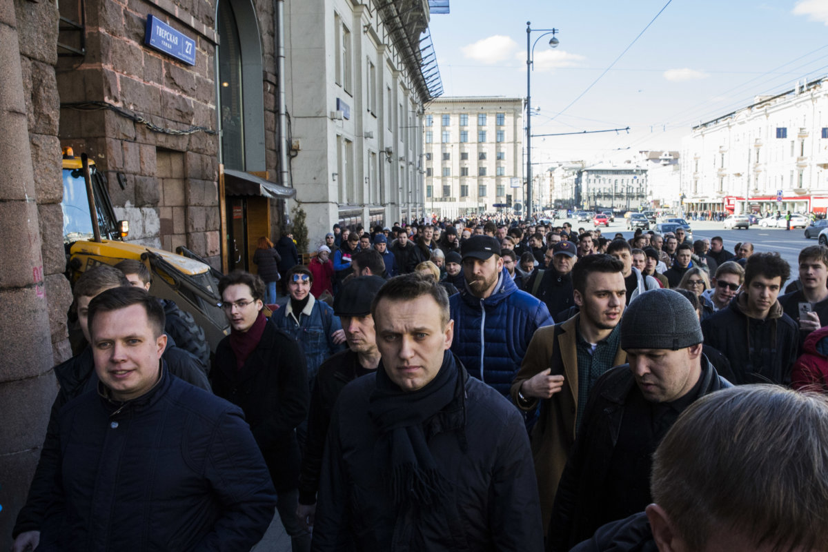 Alexej Nawalny 26. März 2017 in der Twerskaja Ul., Moskau
