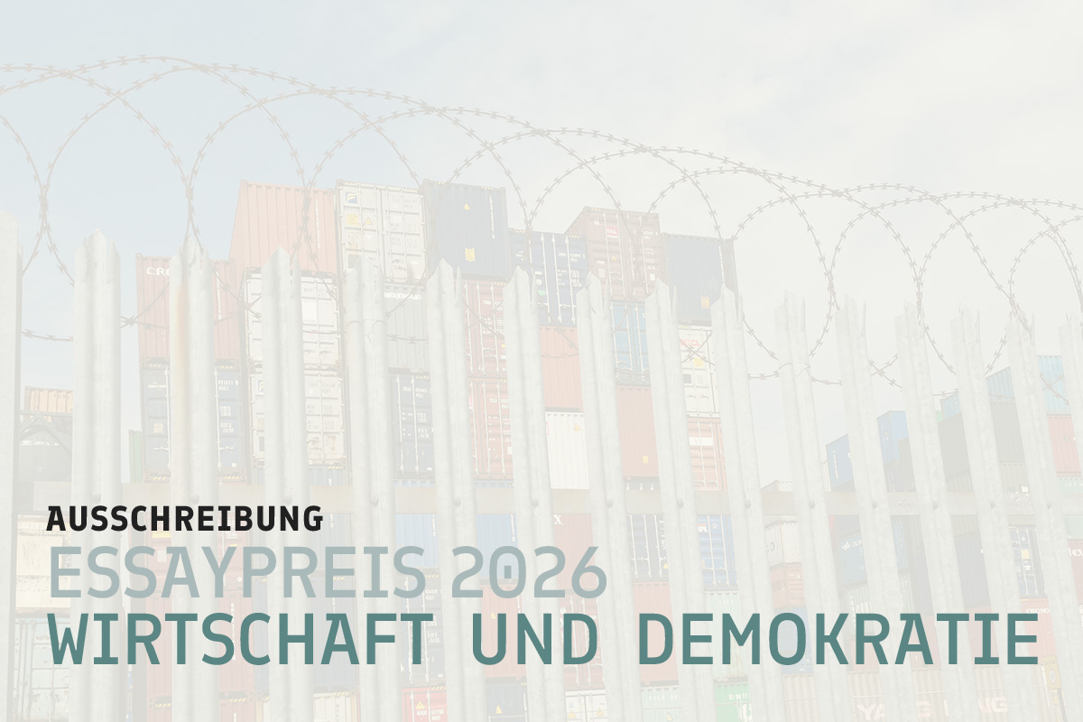 Das Zentrum Liberale Moderne und die WirtschaftsWoche schreiben 2026 wieder den Essaypreis „Wirtschaft und Demokratie“ aus, der in zwei Kategorien vergeben wird. Die prämierten Texte werden in der WirtschaftsWoche veröffentlicht und im Herbst präsentiert. Der Preis wird von der gemeinnützigen Hertie-Stiftung und der prognos AG finanziert.